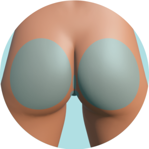 Glúteos con entre glúteos